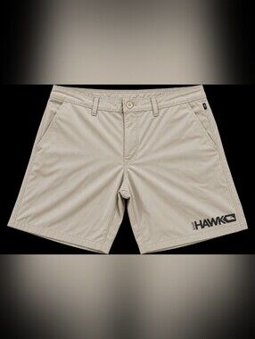 Tony Hawk Men's Khaki Straight-Fit Athletic Casual Shorts Size 38